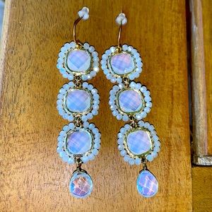 Beautiful earrings that I bought at a boutique. They’re white luminescent